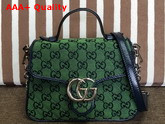 Gucci GG Marmont Multicolour Mini Top Handle Bag Green and Blue Diagonal Matelasse GG Canvas 583571 Replica