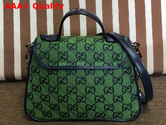 Gucci GG Marmont Multicolour Mini Top Handle Bag Green and Blue Diagonal Matelasse GG Canvas 583571 Replica