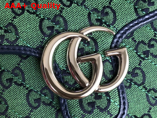 Gucci GG Marmont Multicolour Mini Top Handle Bag Green and Blue Diagonal Matelasse GG Canvas 583571 Replica