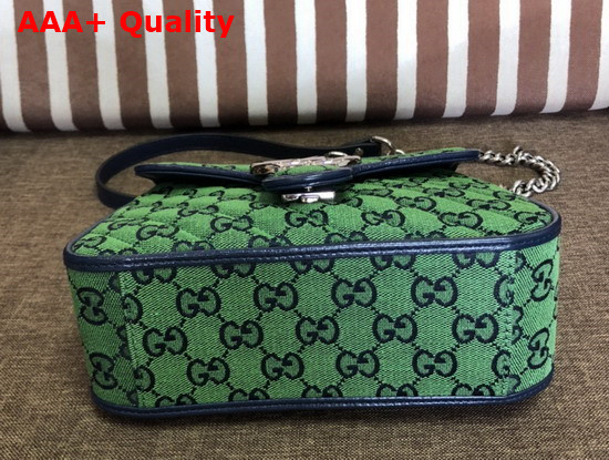 Gucci GG Marmont Multicolour Mini Top Handle Bag Green and Blue Diagonal Matelasse GG Canvas 583571 Replica