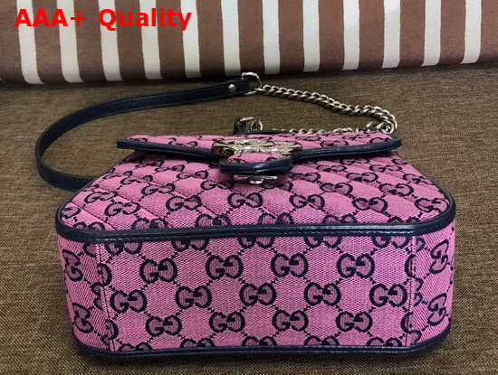 Gucci GG Marmont Multicolour Mini Top Handle Bag Pink and Blue Diagonal Matelasse GG Canvas 583571 Replica