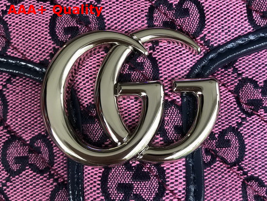 Gucci GG Marmont Multicolour Mini Top Handle Bag Pink and Blue Diagonal Matelasse GG Canvas 583571 Replica