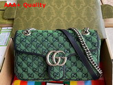 Gucci GG Marmont Multicolour Small Shoulder Bag Green and Blue Canvas 443497 Replica