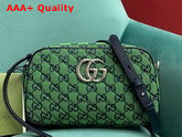 Gucci GG Marmont Multicolour Small Shoulder Bag Green and Blue Canvas 447632 Replica