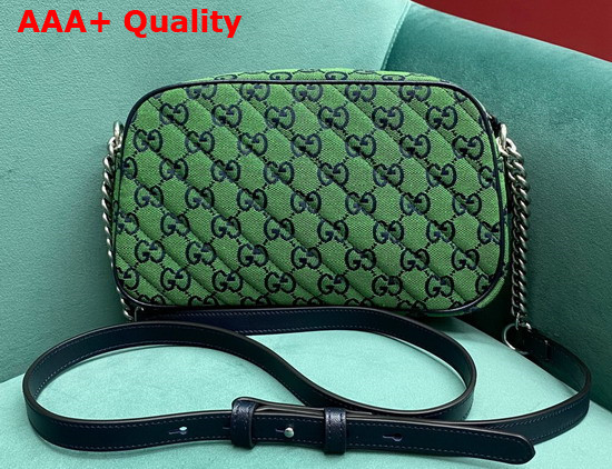 Gucci GG Marmont Multicolour Small Shoulder Bag Green and Blue Canvas 447632 Replica