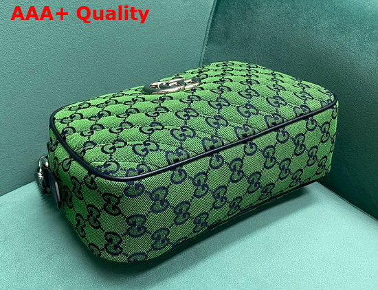 Gucci GG Marmont Multicolour Small Shoulder Bag Green and Blue Canvas 447632 Replica