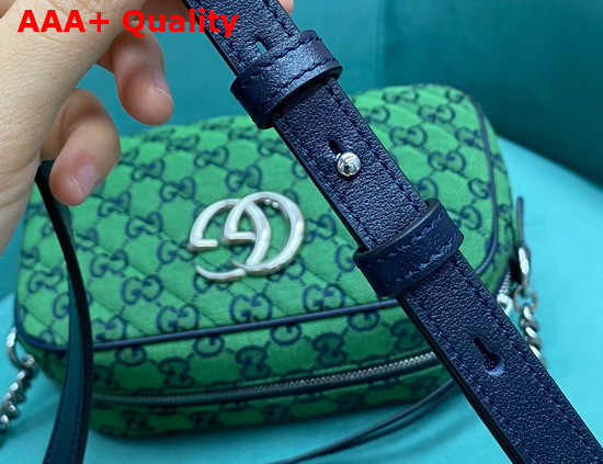 Gucci GG Marmont Multicolour Small Shoulder Bag Green and Blue Canvas 447632 Replica