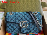 Gucci GG Marmont Multicolour Small Shoulder Bag Light Blue and Blue Canvas 443497 Replica