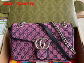 Gucci GG Marmont Multicolour Small Shoulder Bag Pink and Blue Canvas 443497 Replica