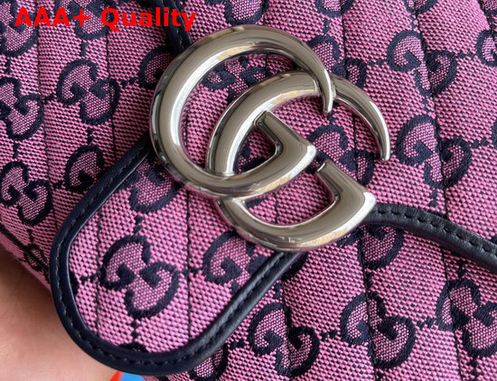 Gucci GG Marmont Multicolour Small Shoulder Bag Pink and Blue Canvas 443497 Replica