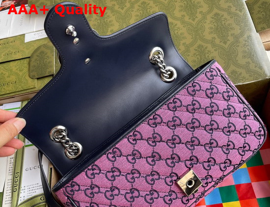 Gucci GG Marmont Multicolour Small Shoulder Bag Pink and Blue Canvas 443497 Replica