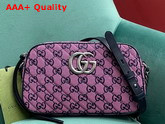 Gucci GG Marmont Multicolour Small Shoulder Bag Pink and Blue Canvas 447632 Replica