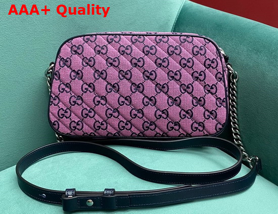 Gucci GG Marmont Multicolour Small Shoulder Bag Pink and Blue Canvas 447632 Replica