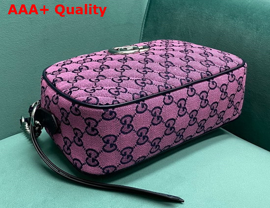 Gucci GG Marmont Multicolour Small Shoulder Bag Pink and Blue Canvas 447632 Replica