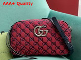 Gucci GG Marmont Multicolour Small Shoulder Bag Red and Blue Canvas 447632 Replica