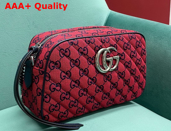 Gucci GG Marmont Multicolour Small Shoulder Bag Red and Blue Canvas 447632 Replica