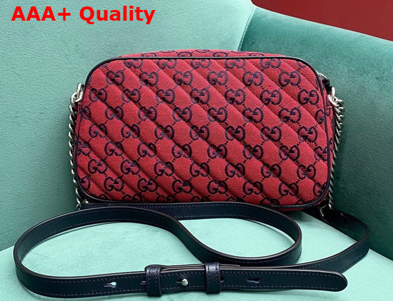 Gucci GG Marmont Multicolour Small Shoulder Bag Red and Blue Canvas 447632 Replica