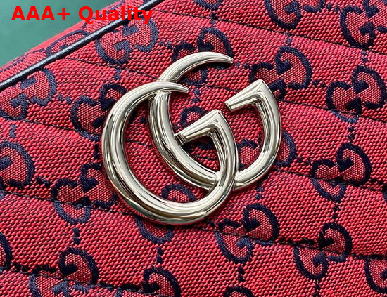 Gucci GG Marmont Multicolour Small Shoulder Bag Red and Blue Canvas 447632 Replica