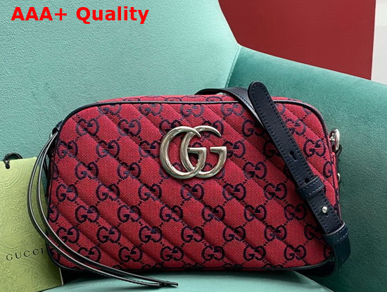 Gucci GG Marmont Multicolour Small Shoulder Bag Red and Blue Canvas 447632 Replica