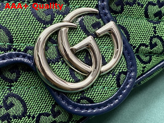 Gucci GG Marmont Multicolour Super Mini Bag Green and Blue Diagonal Matelasse GG Canvas 476433 Replica