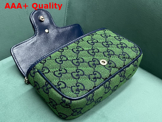 Gucci GG Marmont Multicolour Super Mini Bag Green and Blue Diagonal Matelasse GG Canvas 476433 Replica