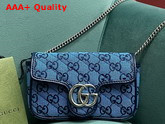 Gucci GG Marmont Multicolour Super Mini Bag Light Blue and Blue Diagonal Matelasse GG Canvas 476433 Replica