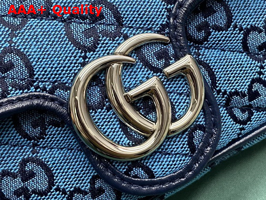 Gucci GG Marmont Multicolour Super Mini Bag Light Blue and Blue Diagonal Matelasse GG Canvas 476433 Replica