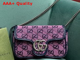 Gucci GG Marmont Multicolour Super Mini Bag Pink and Blue Diagonal Matelasse GG Canvas 476433 Replica