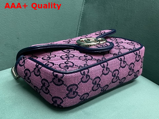 Gucci GG Marmont Multicolour Super Mini Bag Pink and Blue Diagonal Matelasse GG Canvas 476433 Replica