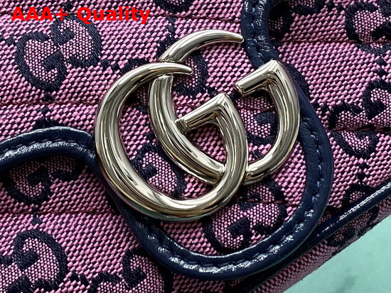 Gucci GG Marmont Multicolour Super Mini Bag Pink and Blue Diagonal Matelasse GG Canvas 476433 Replica