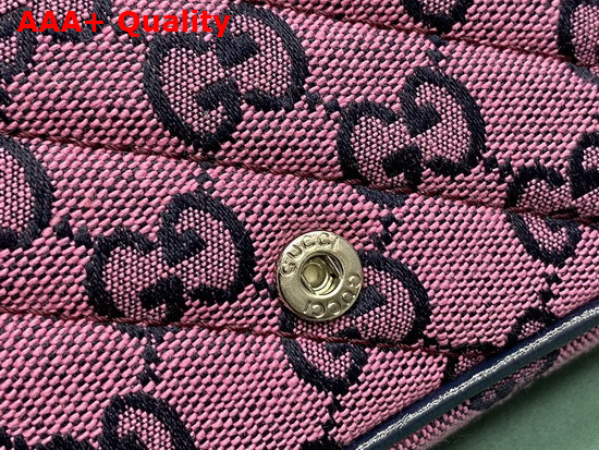 Gucci GG Marmont Multicolour Super Mini Bag Pink and Blue Diagonal Matelasse GG Canvas 476433 Replica