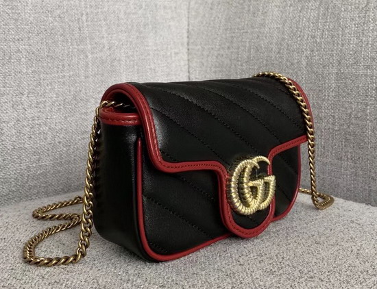 Gucci GG Marmont Nano Shoulder Bag Black Leather