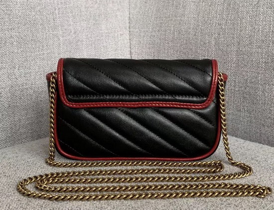 Gucci GG Marmont Nano Shoulder Bag Black Leather