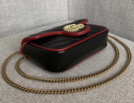 Gucci GG Marmont Nano Shoulder Bag Black Leather