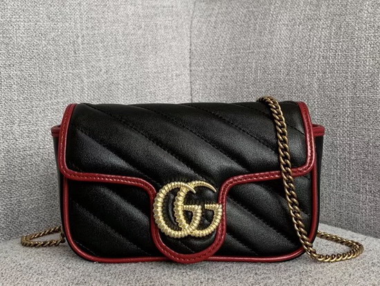 Gucci GG Marmont Nano Shoulder Bag Black Leather