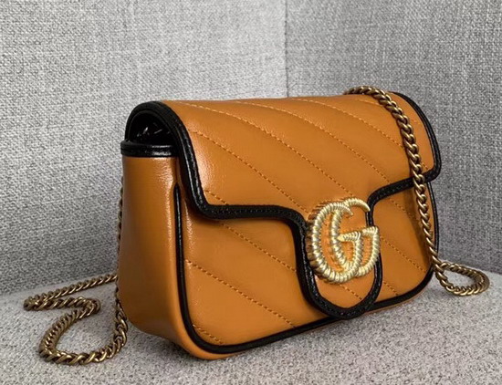 Gucci GG Marmont Nano Shoulder Bag Cognac Leather