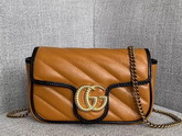 Gucci GG Marmont Nano Shoulder Bag Cognac Leather