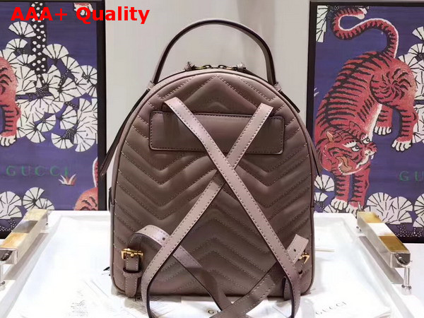 Gucci GG Marmont Quilted Leather Backpack in Beige Chevron Leather Replica