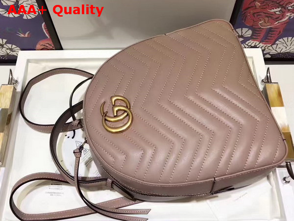 Gucci GG Marmont Quilted Leather Backpack in Beige Chevron Leather Replica