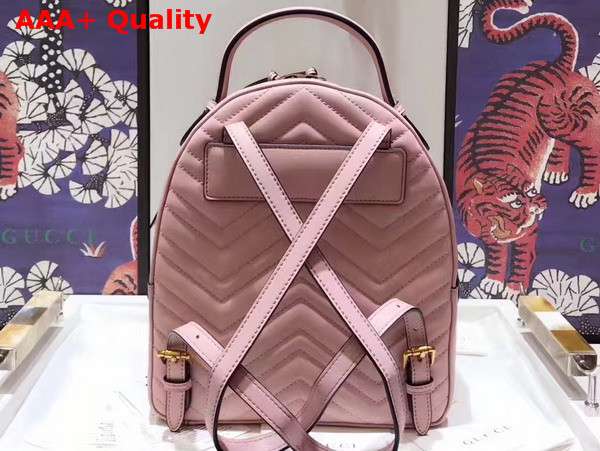 Gucci GG Marmont Quilted Leather Backpack in Light Pink Chevron Leather Replica