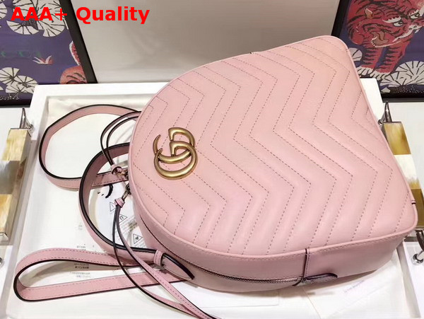 Gucci GG Marmont Quilted Leather Backpack in Light Pink Chevron Leather Replica