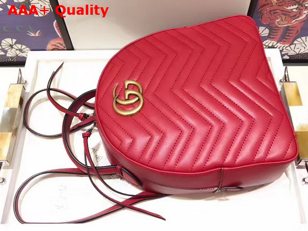 Gucci GG Marmont Quilted Leather Backpack in Red Chevron Leather Replica