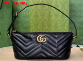 Gucci GG Marmont Shoulder Bag in Black Matelasse Chevron Leather 739166 Replica