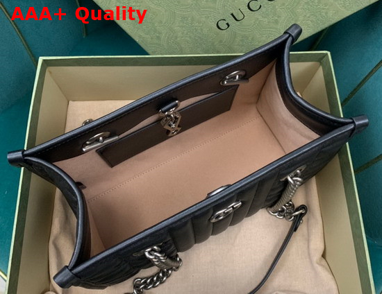 Gucci GG Marmont Small Matelasse Tote in Black Leather 681483 Replica