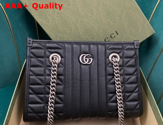 Gucci GG Marmont Small Matelasse Tote in Black Leather 681483 Replica