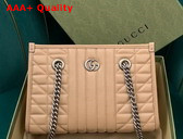 Gucci GG Marmont Small Matelasse Tote in Rose Beige Leather 681483 Replica