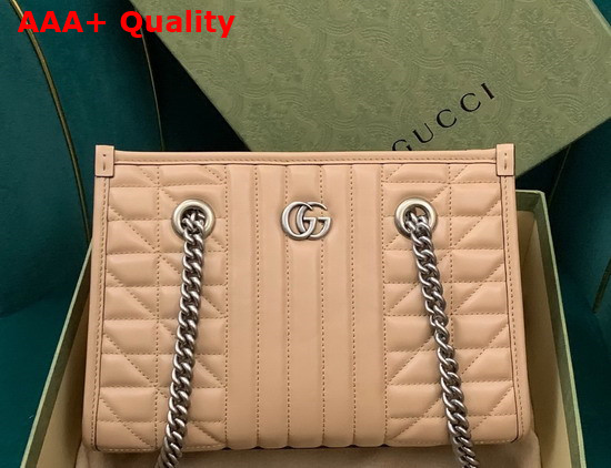 Gucci GG Marmont Small Matelasse Tote in Rose Beige Leather 681483 Replica