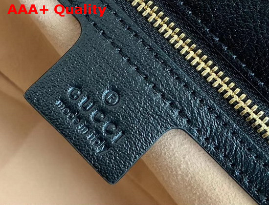 Gucci GG Marmont Small Shoulder Bag Beige Ebony Diagonal Matelasse Original GG Canvas and Black Leather Trim 443497 Replica