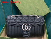 Gucci GG Marmont Small Shoulder Bag Black Leather 443497 Replica