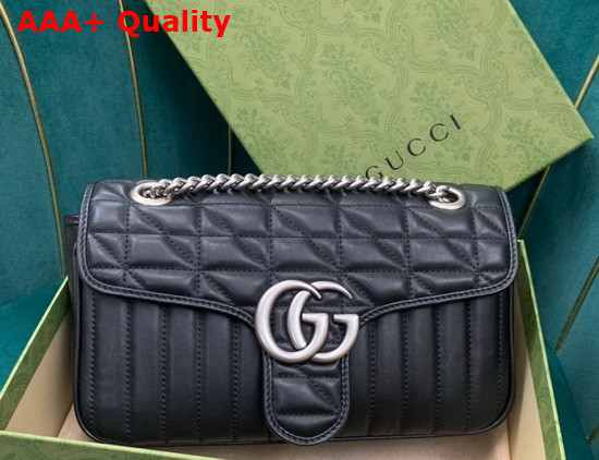 Gucci GG Marmont Small Shoulder Bag Black Leather 443497 Replica